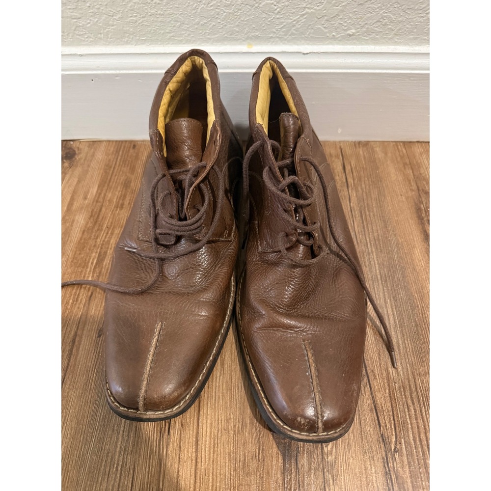 Sandro Moscoloni Mens Brown Leather Split Toe Chukka Boots 10D Made in Brazil
